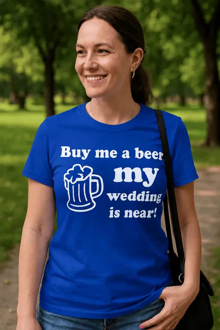 Sjov t-shirt Bryllup og øl – Buy me a beer my wedding