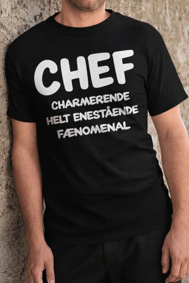 Sjov t-shirt Chef forkortelse – CHEF