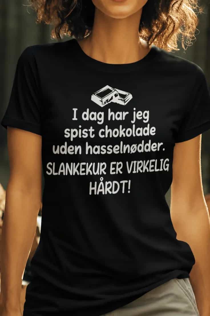 Sjov t-shirt Chokolade uden hasselnødder
