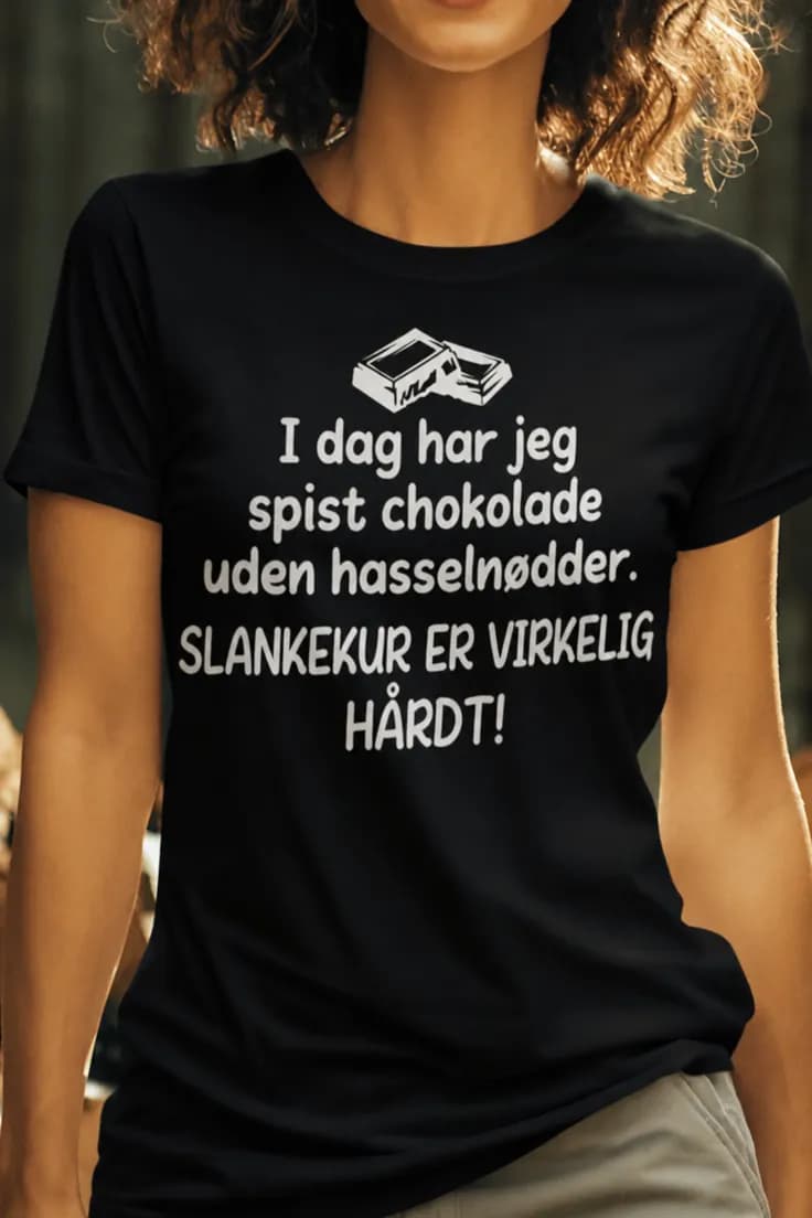 Sjov t-shirt Chokolade uden hasselnødder