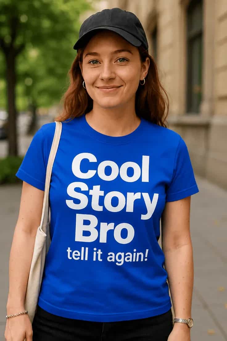Sjov t-shirt Cool story bro | Cool Story Bro tell it