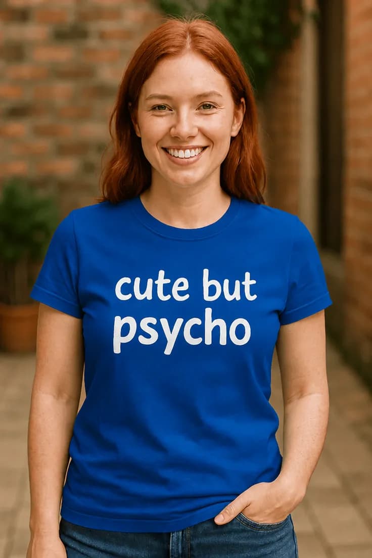 Sjov t-shirt Cute but psycho