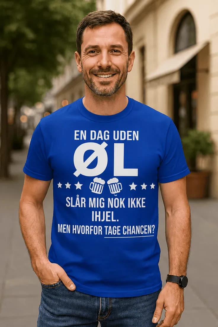 Sjov t-shirt Dag uden øl – EN DAG UDEN ØL