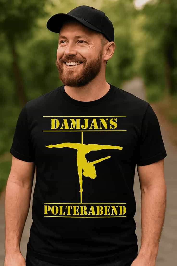 Sjov t-shirt danser til polterabend med navn