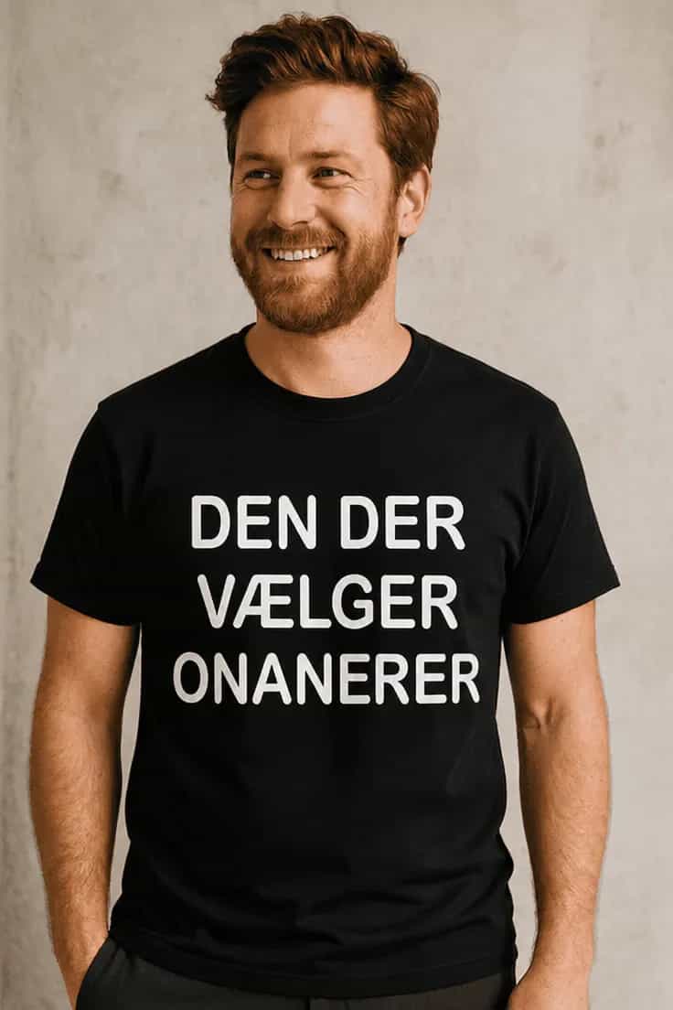 Sjov t-shirt Den der vælger onanerer