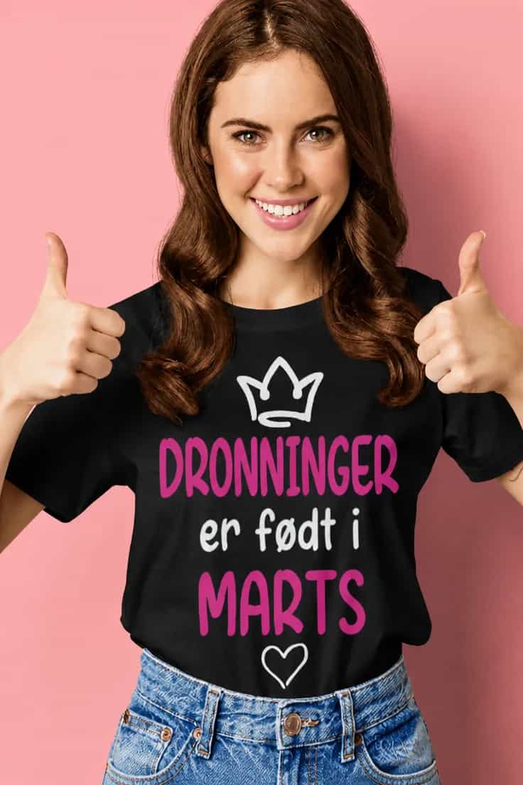 T-shirt Dronninger født i ønsket måned