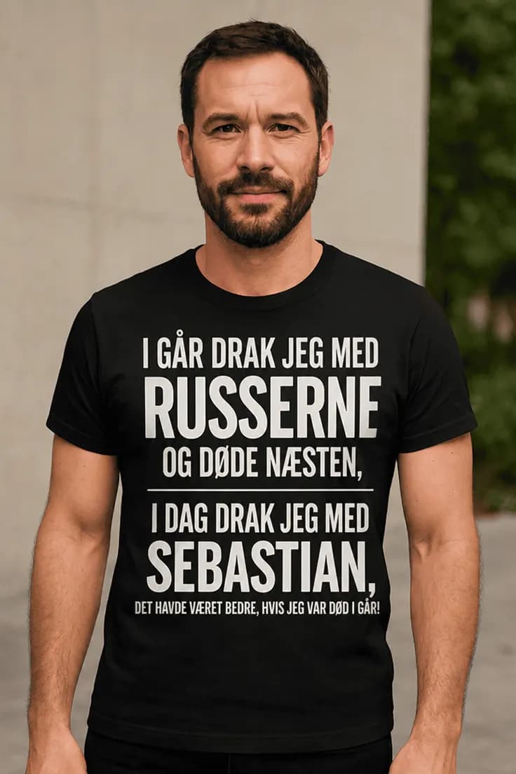 Sjov t-shirt Druk i går med navn