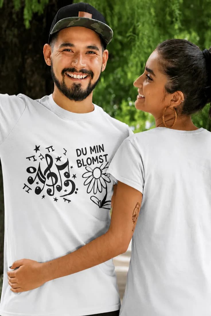 Sjov t-shirt Du min blomst – DU MIN BLOMST