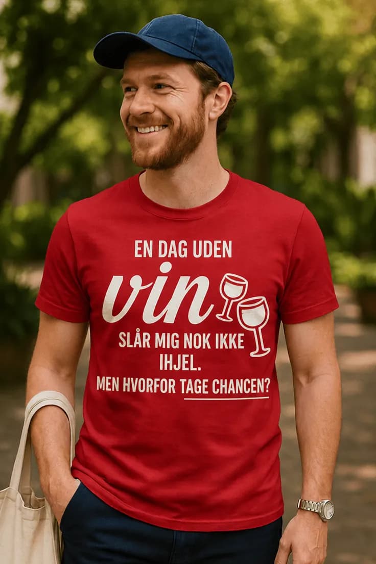 Sjov t-shirt En dag uden vin | EN DAG UDEN vin