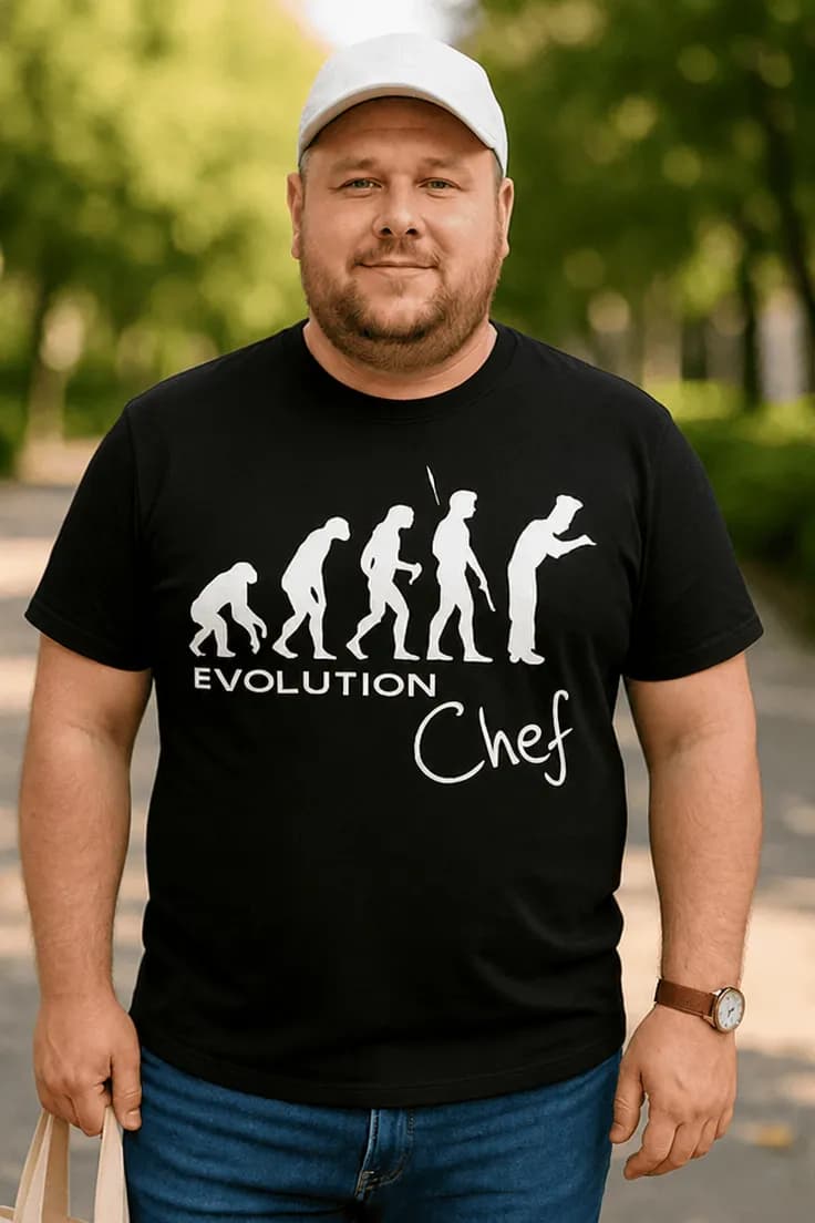 Sjov t-shirt evolution kok - EVOLUTION Chef