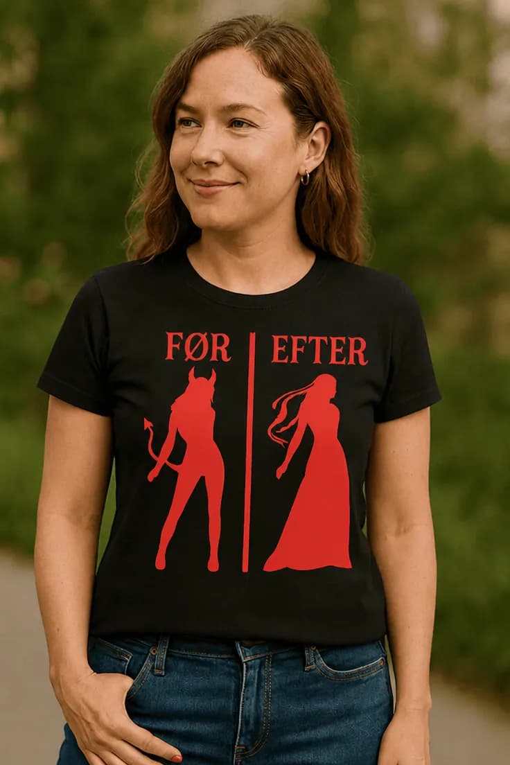Sjov t-shirt Før efter – FØR EFTER