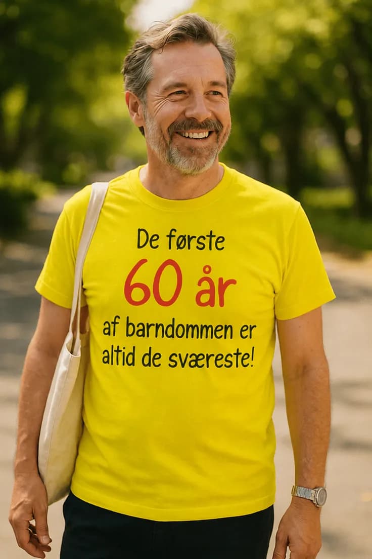 Sjov t-shirt Første 60 år af barndom