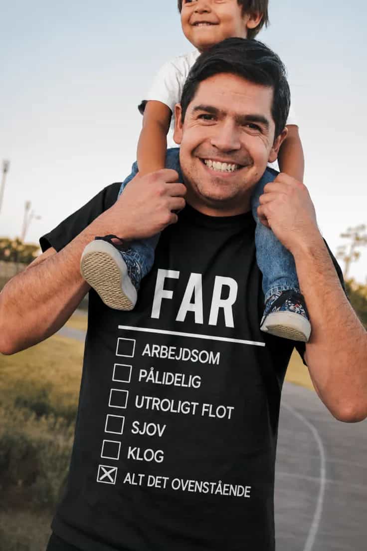 Sjov t-shirt far tjekliste – FAR ARBEJDSOM