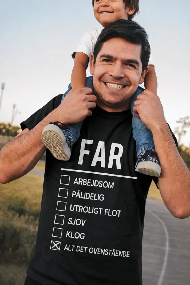 Sjov t-shirt far tjekliste – FAR ARBEJDSOM