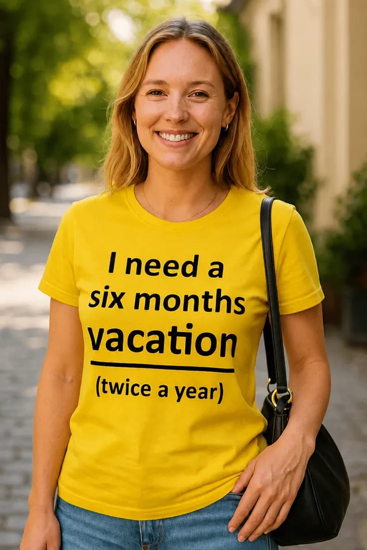 Sjov t-shirt Ferie to gange årligt - I need a six months