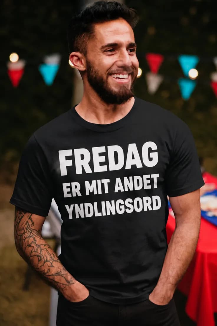Sjov t-shirt Fredag er mit yndlingsord