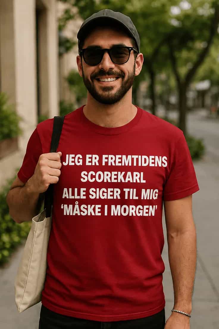 Sjov t-shirt Fremtidens scorekarl – JEG ER FREMTI