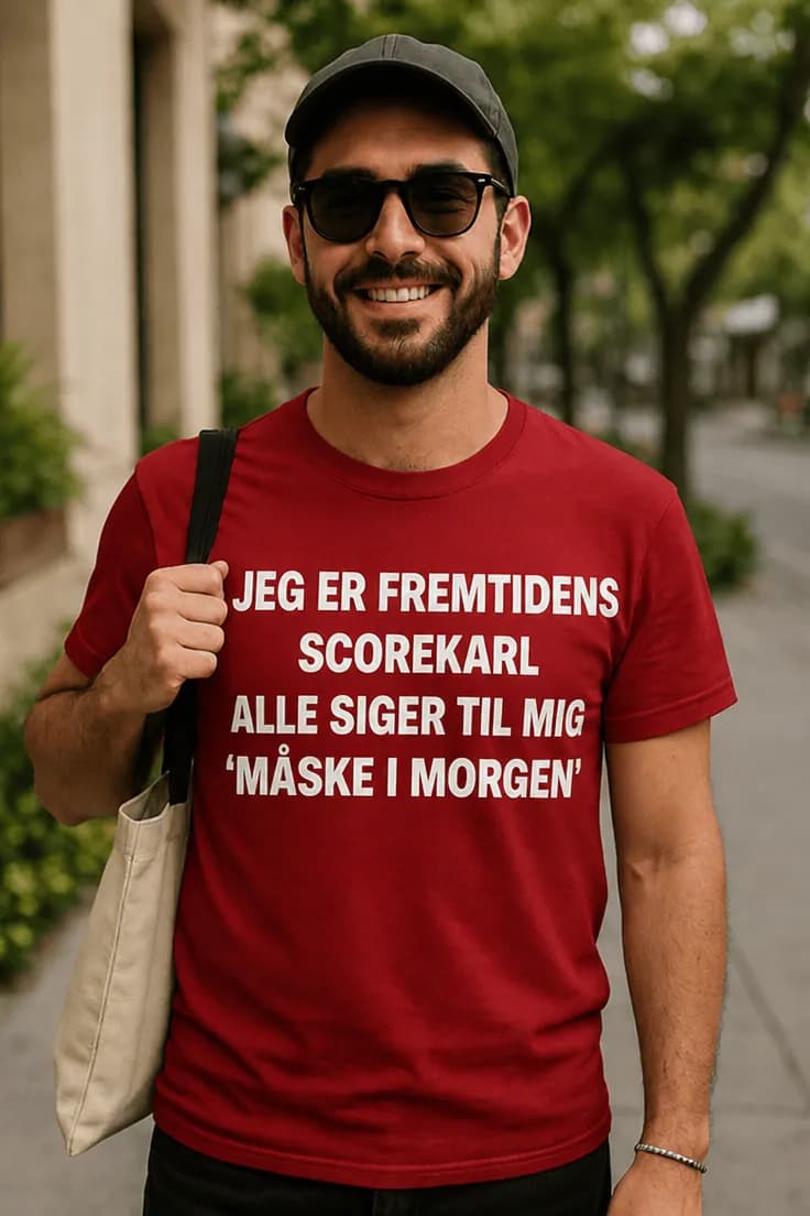 Sjov t-shirt Fremtidens scorekarl – JEG ER FREMTI