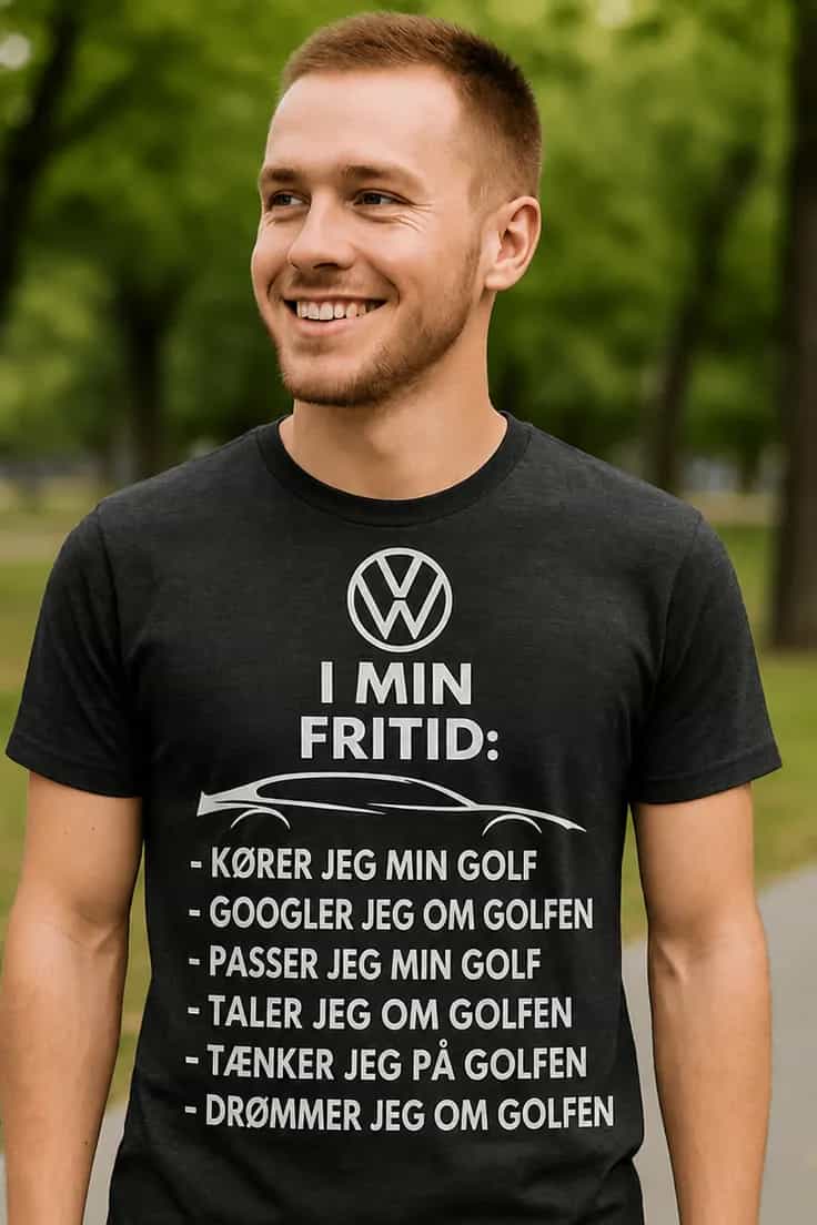Sjov t-shirt Fritid med Golf – I MIN FRITID: