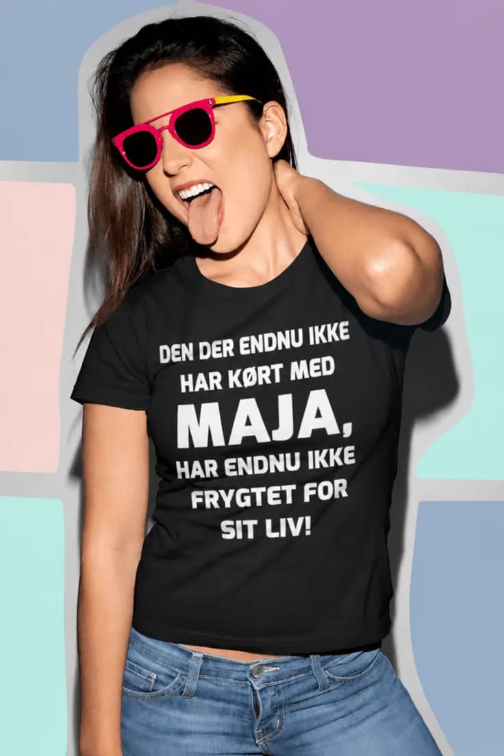 Sjov t-shirt Frygtet for livet med navn