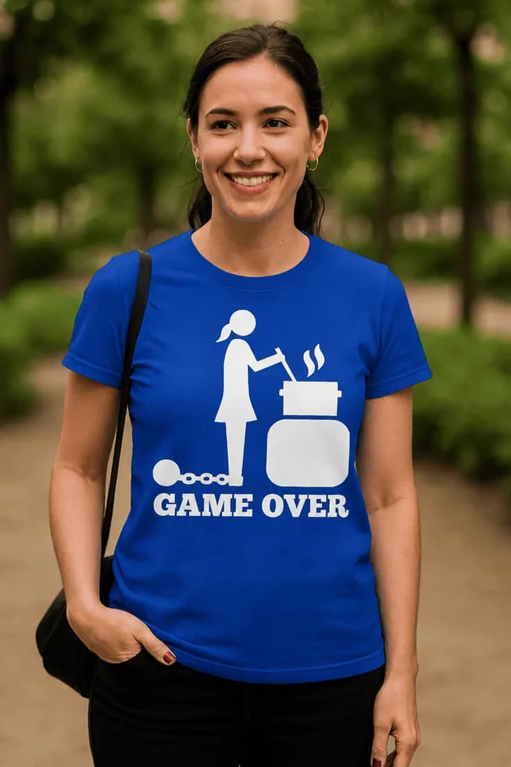 Sjov t-shirt Game over køkken – GAME OVER
