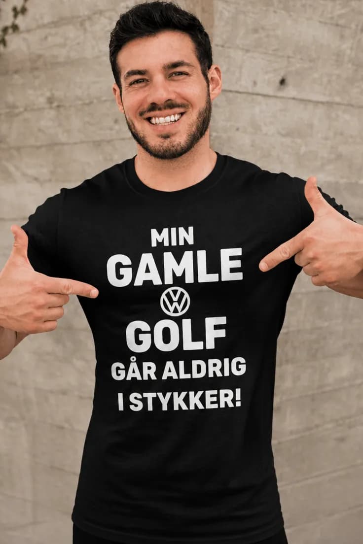 Sjov t-shirt Gammel Golf går aldrig i stykker
