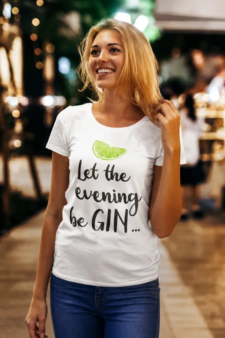 Sjov t-shirt Gin aften - Let the evening be GIN....