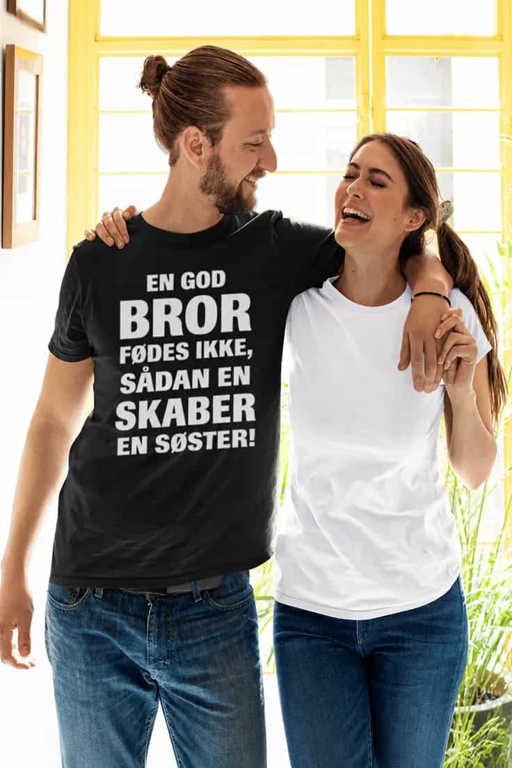 Sjov t-shirt God bror skabt af søster – EN GOD BROR