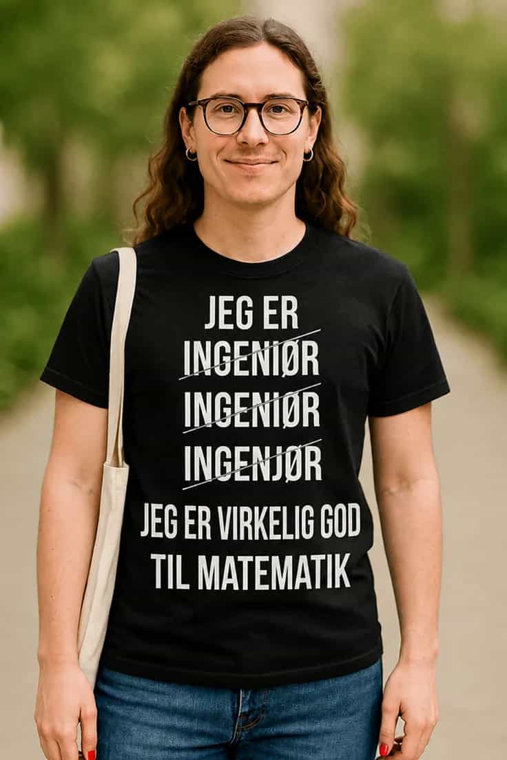 Sjov t-shirt God til matematik – JEG ER