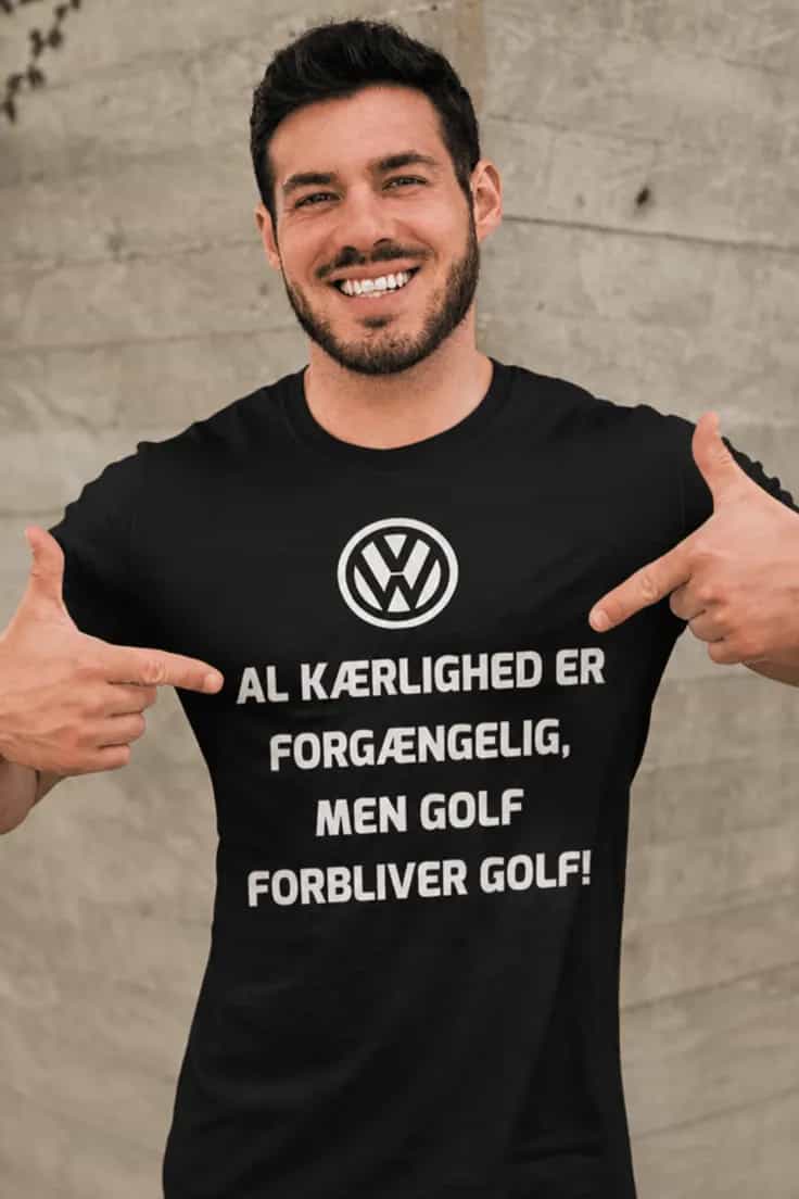 Sjov t-shirt Golf og kærlighed – AL KÆRLIGHED E