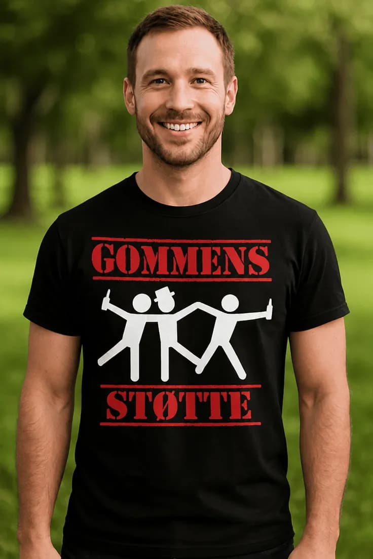 Sjov t-shirt Gommens støtte – GOMMENS STØTTE