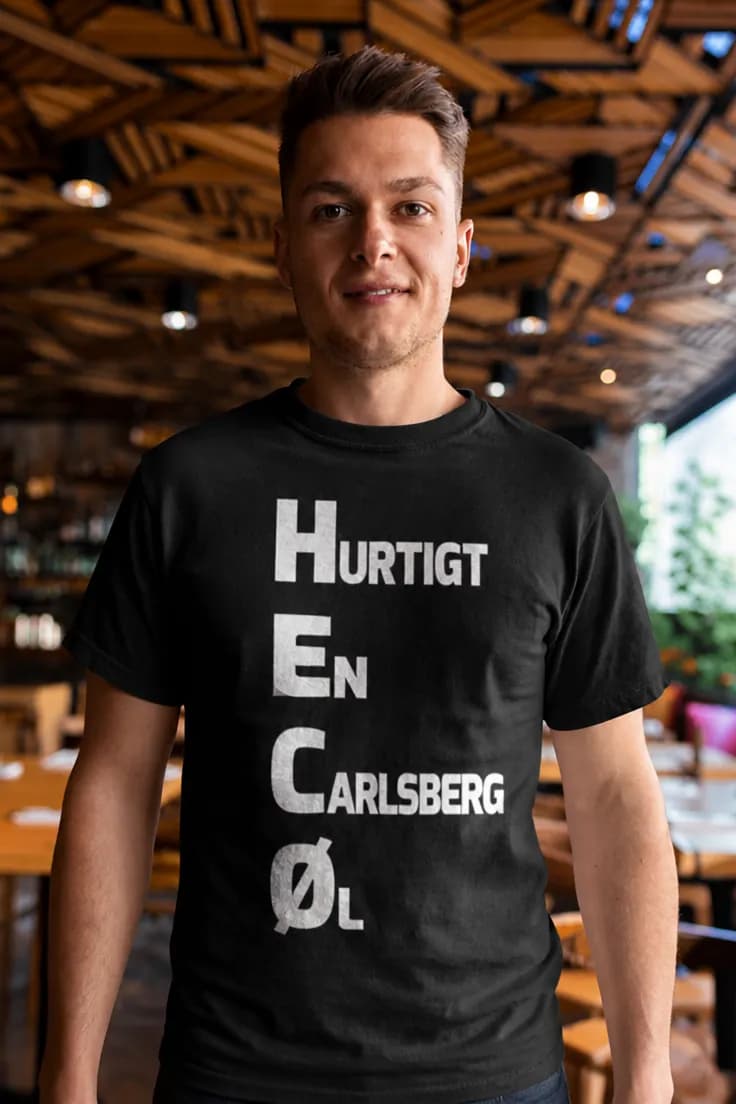 Sjov t-shirt Hurtigt en Carlsberg øl – HURTIGT