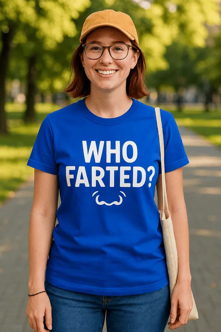 Sjov t-shirt Hvem pruttede – WHO FARTED? الما