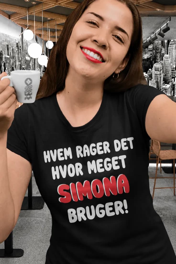 Sjov t-shirt hvem rager det med navn