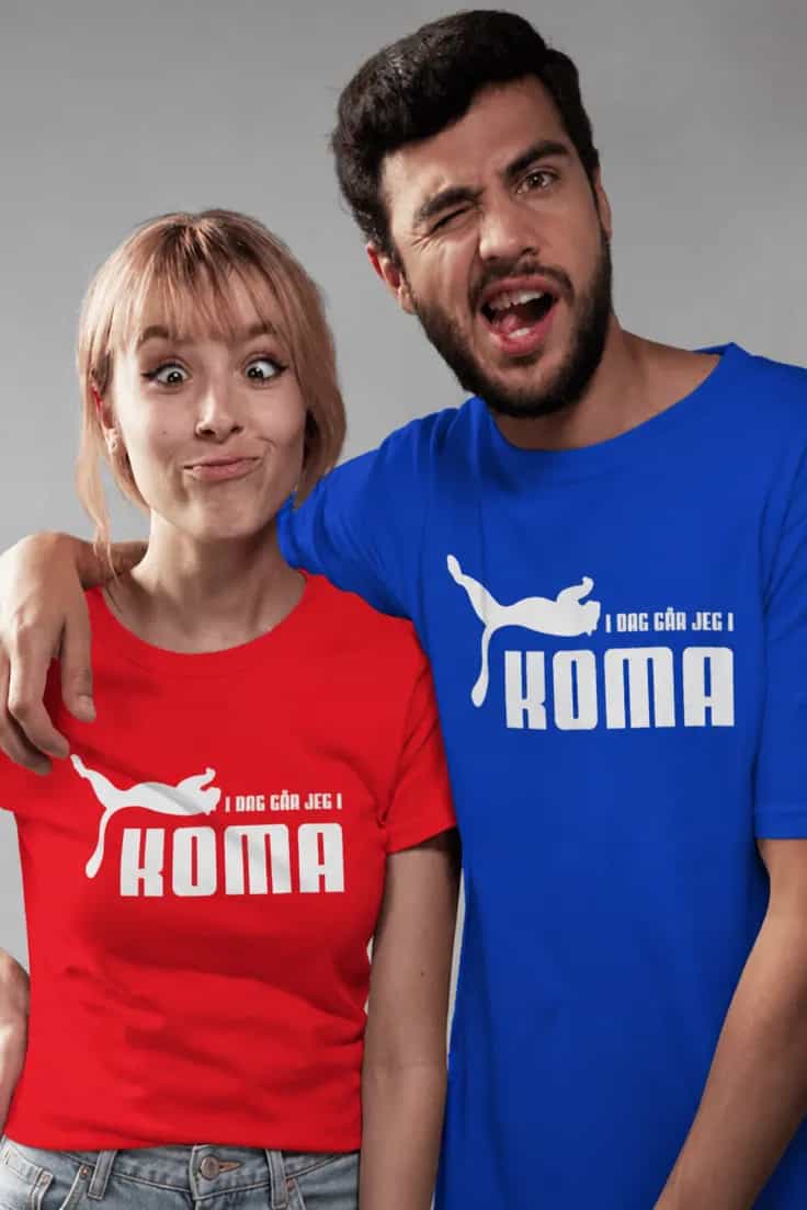 Sjov t-shirt I dag går jeg kold – I DAG GÅR JEG I KOMA