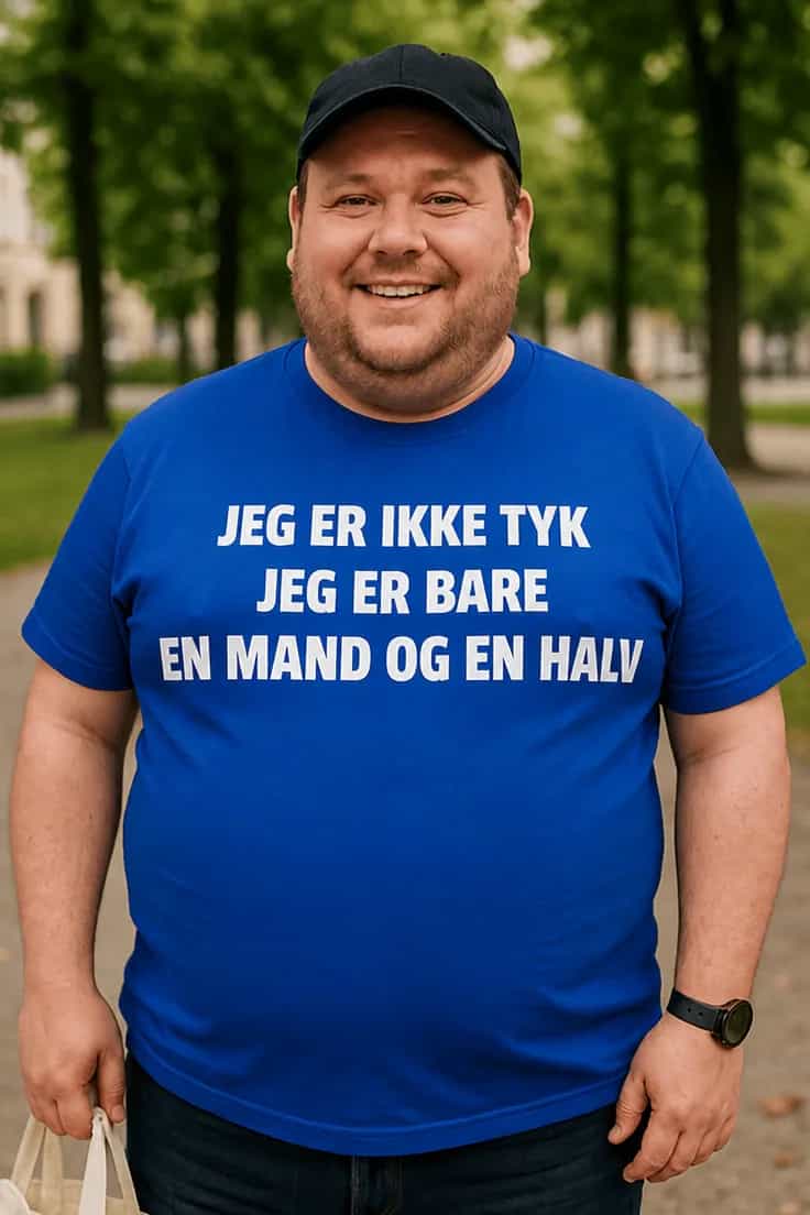 Sjov t-shirt Ikke tyk bare mand