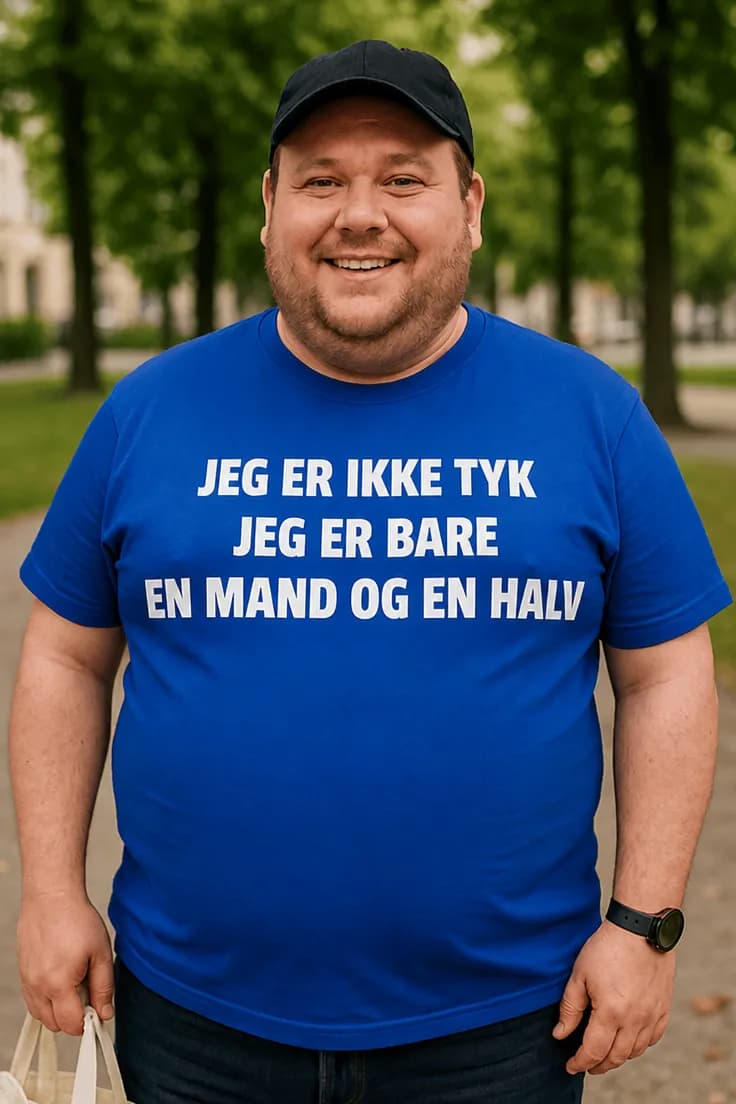 Sjov t-shirt Ikke tyk bare mand