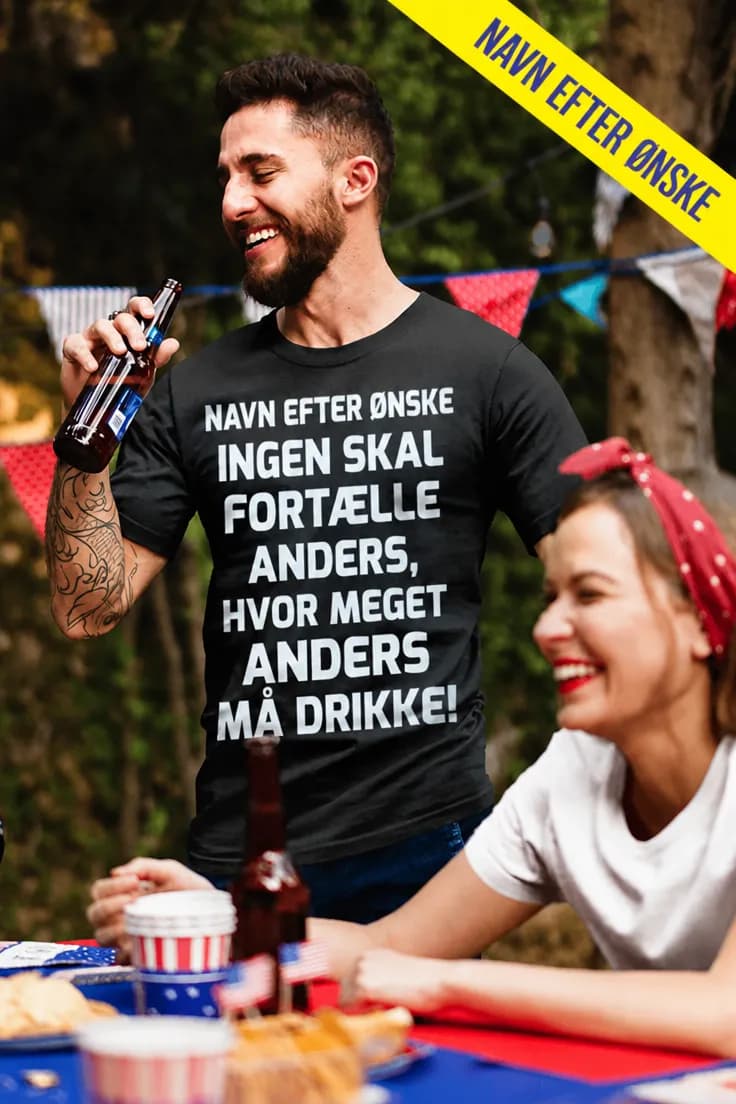 Sjov t-shirt Ingen bestemmer hvor meget med navn