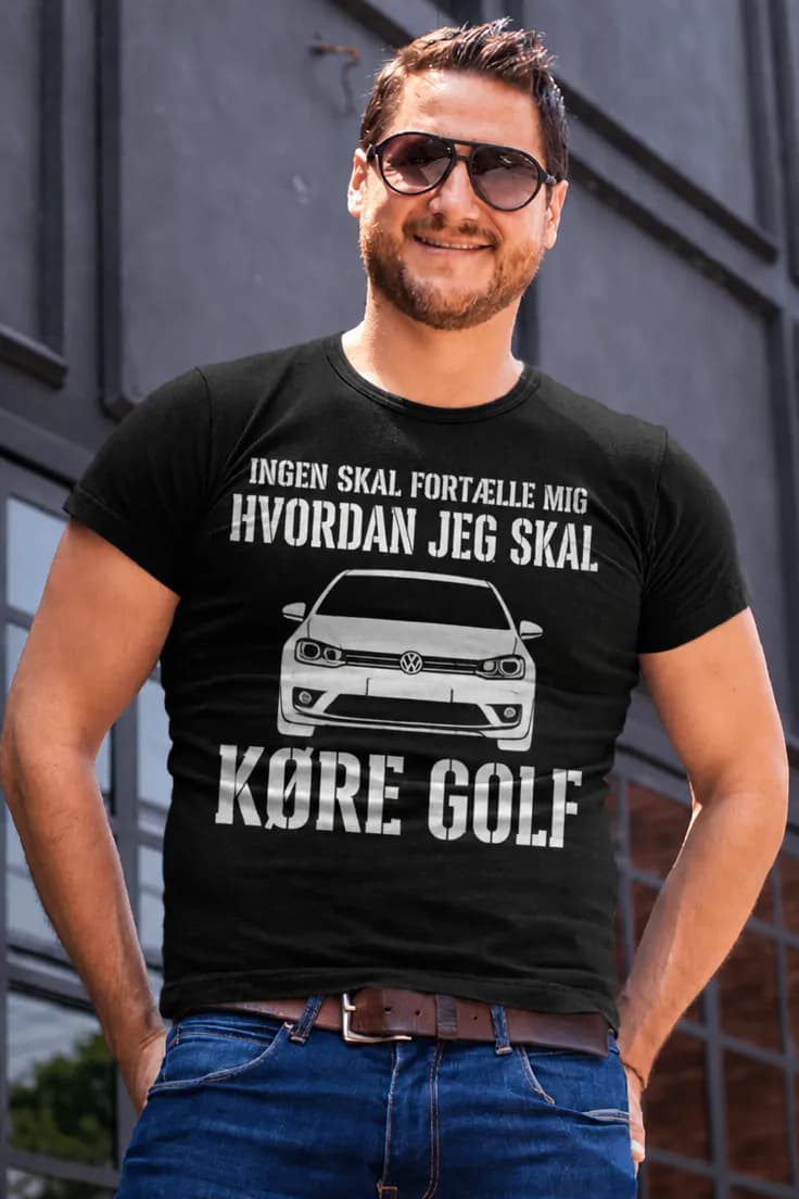 Sjov t-shirt Ingen bestemmer min Golf - INGEN SKAL