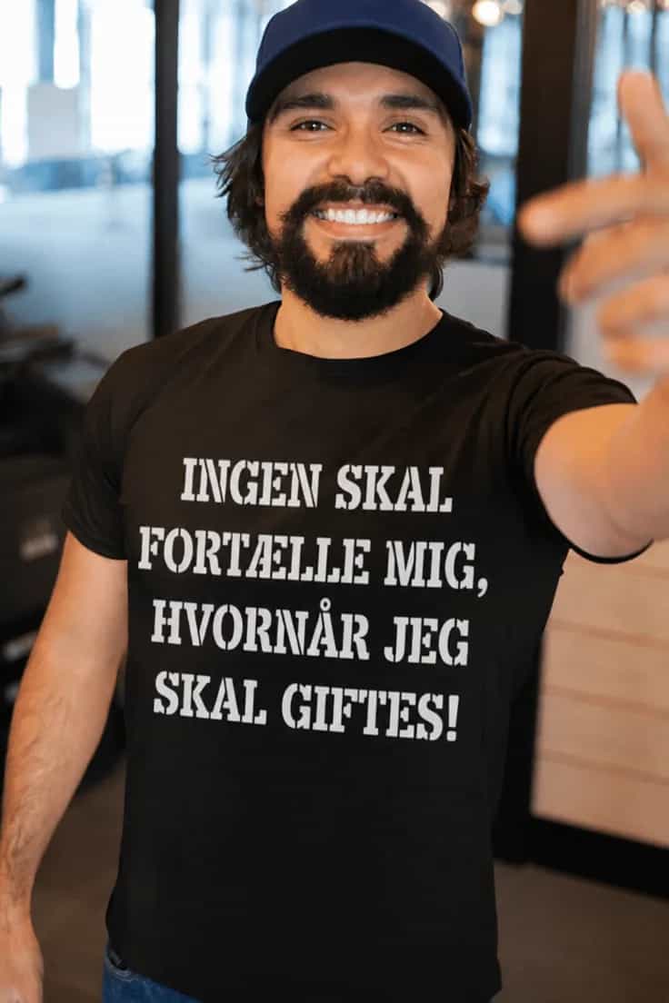 Sjov t-shirt Ingen bestemmer mit bryllup
