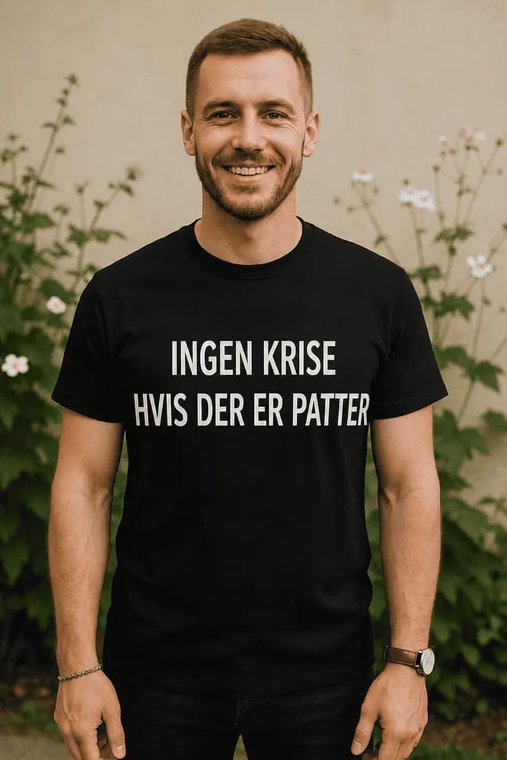 Sjov t-shirt Ingen krise med patter