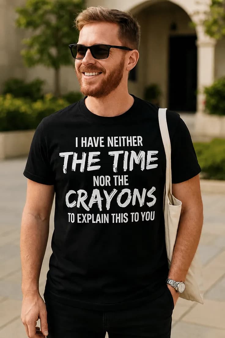 Sjov t-shirt Ingen tid til farveblyanter
