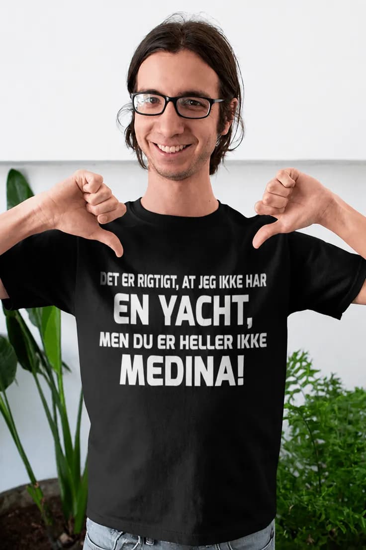 Sjov t-shirt Ingen yacht ingen Medina