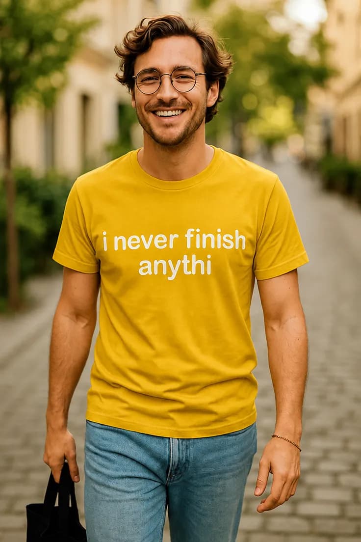 Sjov t-shirt Jeg afslutter aldrig noget