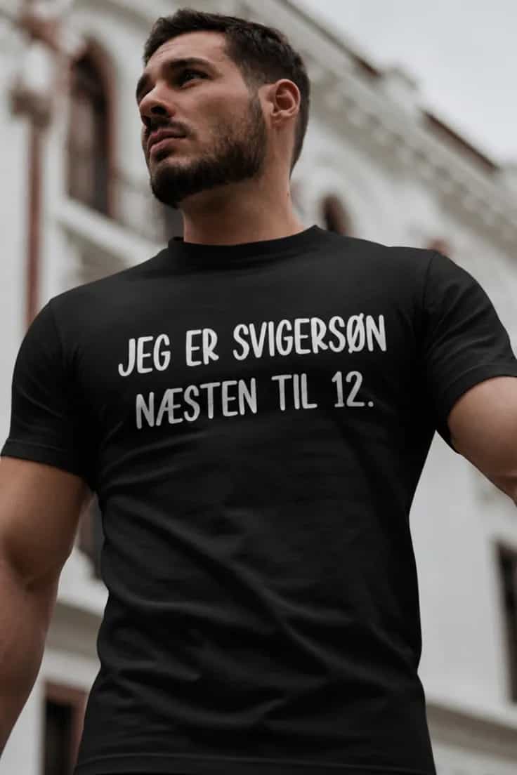 Sjov t-shirt Jeg er svigersøn – JEG ER SVIGERSØN