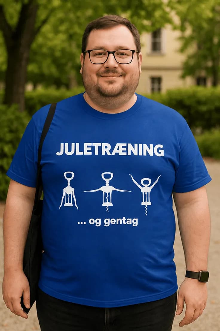 Sjov t-shirt Juletræning og gentag – JULETRÆNING