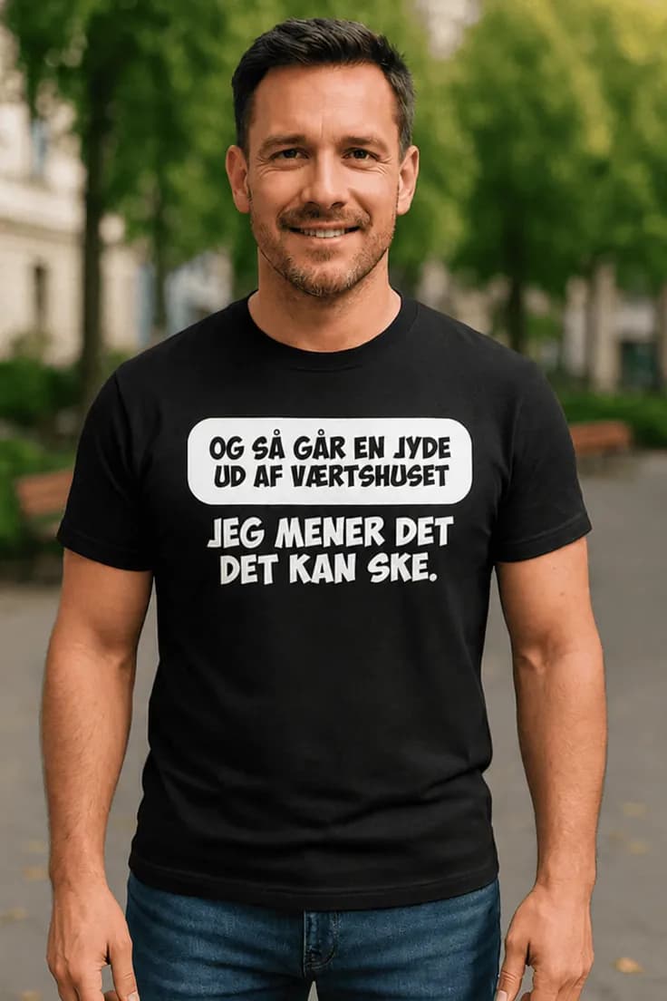 Sjov t-shirt Jyde forlader værtshuset