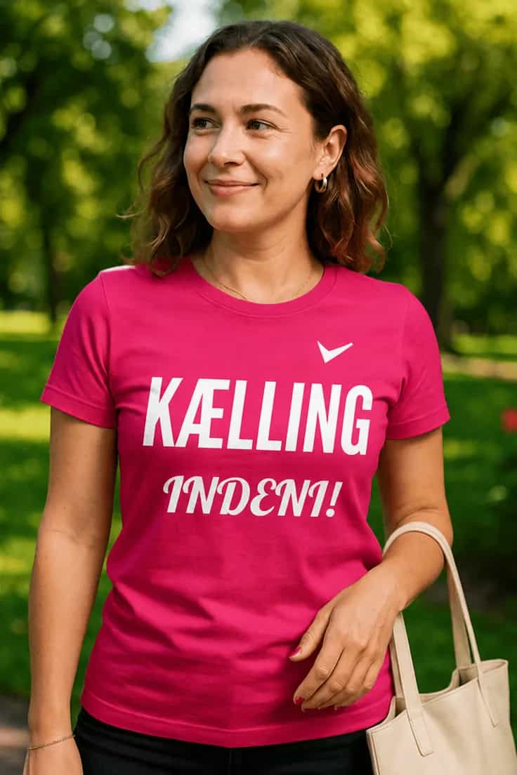Sjov t-shirt Kælling indeni – KÆLLING INDENI!