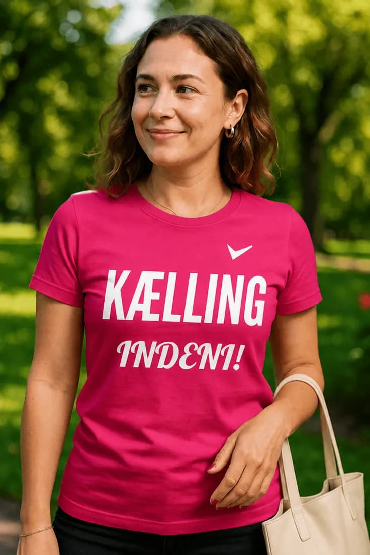 Sjov t-shirt Kælling indeni – KÆLLING INDENI!