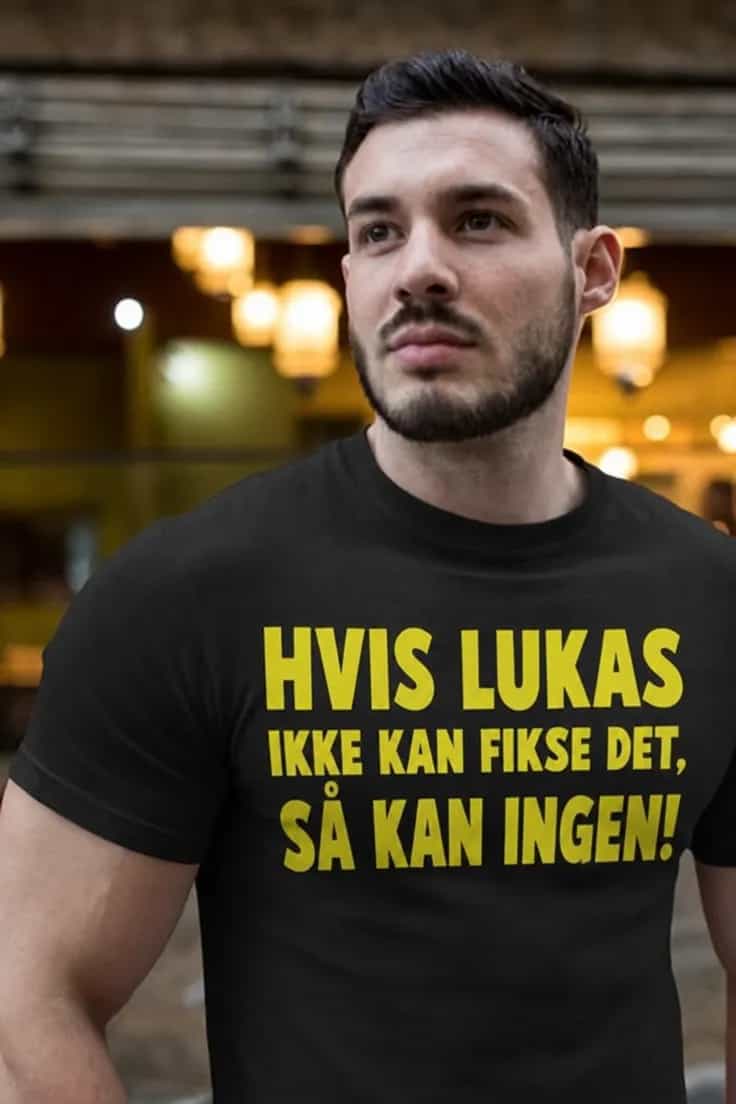 Sjov t-shirt Kan fikse alt med navn | Lukas